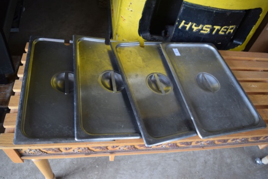 lot of 4 full size ss hotel pan covers