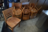 lot of 7 wooden dining chairs
