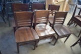 lot of 6 wooden dining chairs