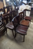 lot of 6 wooden dining chairs