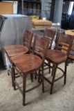 lot of 4 wooden bar stools