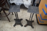 lot of 2 rought iron table stands