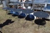 lot of 5 outdoor round tables