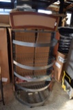 metal display rack on casters