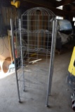 metal display rack on casters
