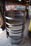 metal display rack on casters