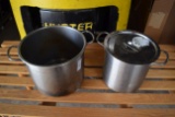 lot of 2 stainless steel stockpots