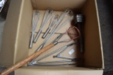 lot of 4 whips/3 tongs/masher, tenderizer