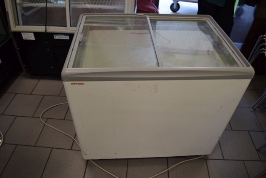 AHT glass top chest freezer