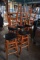 Lot of (8) Wooden Bar Stools w/ cushioned seat