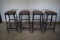 Lot of 4 Metal bar stools w/ cushioned seats