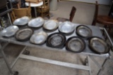 Lot of (11) Aluminum sizzle cooking platters