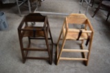Lot of (2) Wooden High Chairs