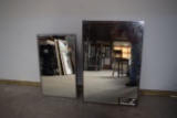 Lot of 2 Mirrors with Stainless Steel Frames