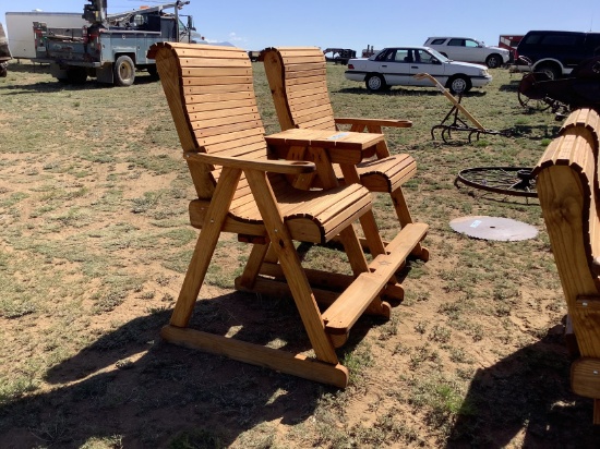 Dual Tall Patio Seat w/ Center Table