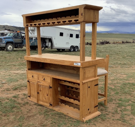 SOUTHWESTERN BAR W/ 3 CHAIRS