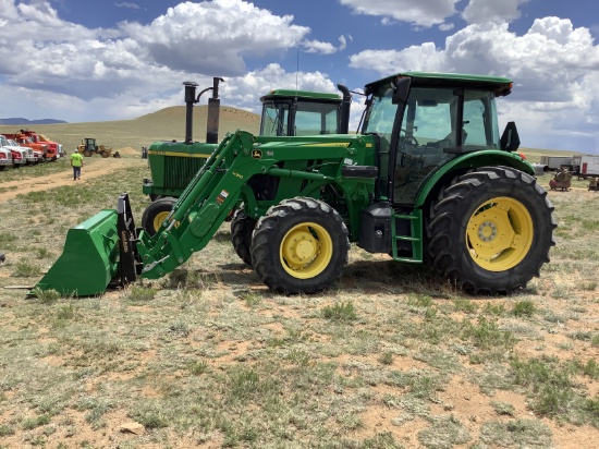 2017 John Deere 6135 E w/ John Deere H310 Loader, Bucket, Bale Spears & Pallet Forks