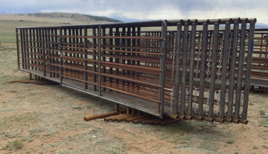 (9) 24 Ft Free-Standing Panels & (1) 24 Ft Free-Standing Panel w/ 12 Ft Gate
