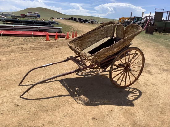 Single Horse Wicker Cart
