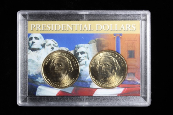 PRESIDENTIAL DOLLAR SERIES BOTH P & D MINT IN CASE (GEORGE WASHINGTON)