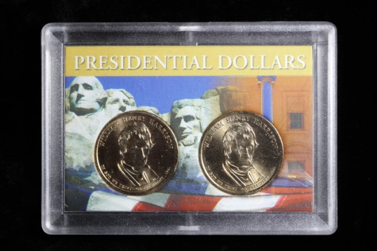 PRESIDENTIAL DOLLAR SERIES BOTH P & D MINT IN CASE (WILLIAM HARRISON)