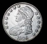 1826 DRAPED BUST SILVER HALF DOLLAR COIN VERY NICE HIGH GRADE WHITE COIN!!