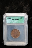 1832 BUST HALF CENT COPPER COIN ICG EF40