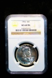 1955 FRANKLIN SILVER HALF DOLLAR COIN NGC MS64 FULL BELL LINES
