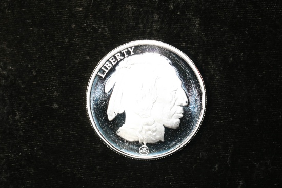 1OZ .999 FINE SILVER ROUND (PROOF BUFFALO SMI)