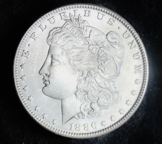 1886 SILVER MORGAN DOLLAR COIN GRADE GEM MS BU UNC MS+++COIN