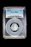 1943 D WHEAT LINCOLN CENT PENNY COIN PCGS MS64