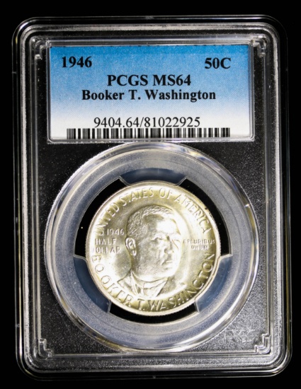 1946 SILVER COMMEMORATIVE COIN (BOOKER T WASHINGTON) PCGS MS64