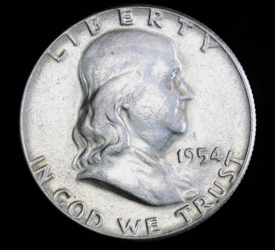 1954 FRANKLIN HALF DOLLAR SILVER COIN NICE HIGH GRADE COIN!!!!