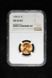 1956 D WHEAT LINCOLN CENT PENNY COIN NGC MS65 RED