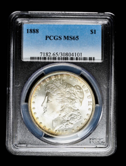 1888 SILVER MORGAN DOLLAR COIN PCGS MS65