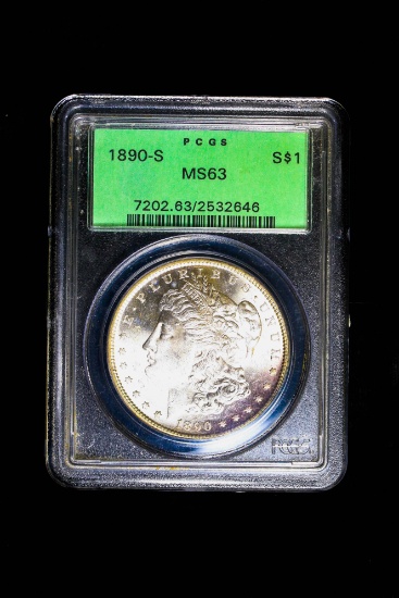 1890 S SILVER MORGAN DOLLAR COIN PCGS MS63