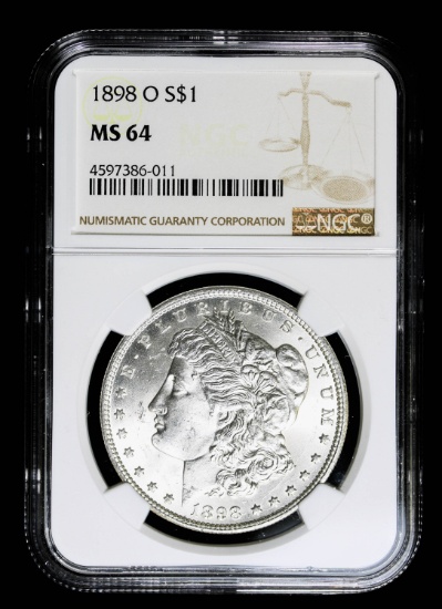 1898 O SILVER MORGAN DOLLAR COIN NGC MS64