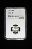 1942 D MERCURY SILVER DIME COIN NGC MS65 FB FULL BANDS!!