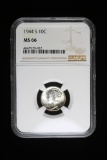 1944 S MERCURY SILVER DIME COIN NGC MS66