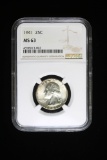 1941 WASHINGTON SILVER QUARTER COIN NGC MS63