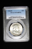 1954 D FRANKLIN SILVER HALF DOLLAR COIN PCGS MS64 FULL BELL LINES