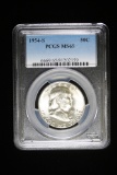 1954 S FRANKLIN SILVER HALF DOLLAR COIN PCGS MS65