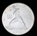 1992 UNITED STATES MINT COMMEMORATIVE SILVER DOLLAR COIN **BASEBALL OLYMPICS** UNC