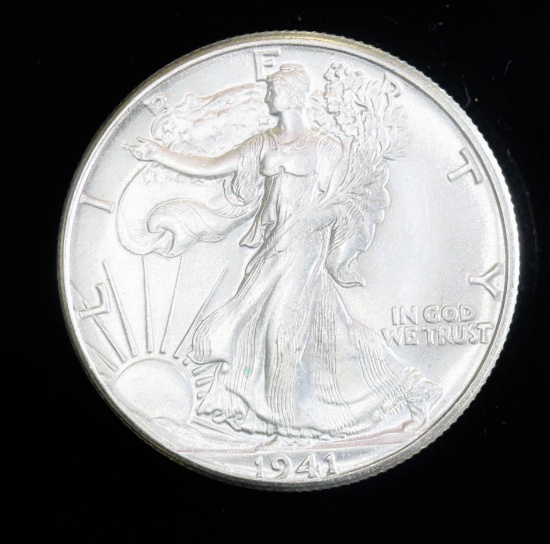 1941 SILVER WALKING LIBERTY HALF DOLLAR GRADE GEM MS BU UNC MS++++ COIN!!!!