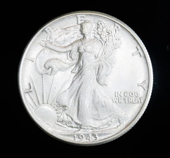 1943 SILVER WALKING LIBERTY HALF DOLLAR GRADE GEM MS BU UNC MS++++ COIN!!!!