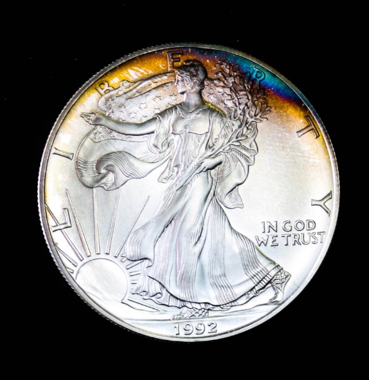 1992 1oz .999 FINE SILVER AMERICAN EAGLE GEM BU UNC MS+++ COIN