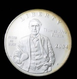 2004 SILVER DOLLAR USA UNCIRCULATED MODERN COMMEMORATIVE COIN (THOMAS EDISON)