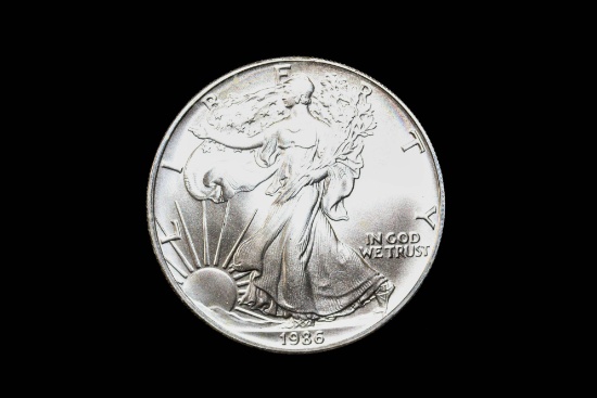 1986 1oz .999 FINE SILVER AMERICAN EAGLE COIN