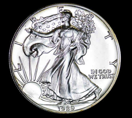 1989 1oz .999 FINE SILVER AMERICAN EAGLE COIN