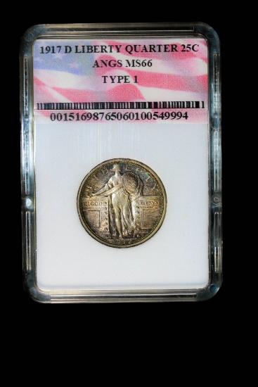 1917 D TYPE 1 STANDING LIBERTY SILVER QUARTER DOLLAR COIN GEM BU UNC MS++++